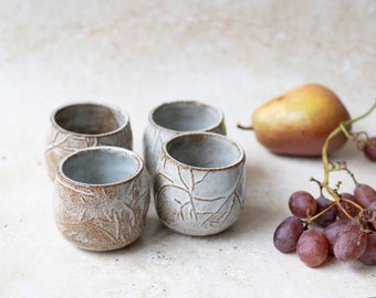 Ceramic tea cup, rustic ceramic cup, ceramic coffee cup, handmade ceramics - Rosmarinium tea cup (small)