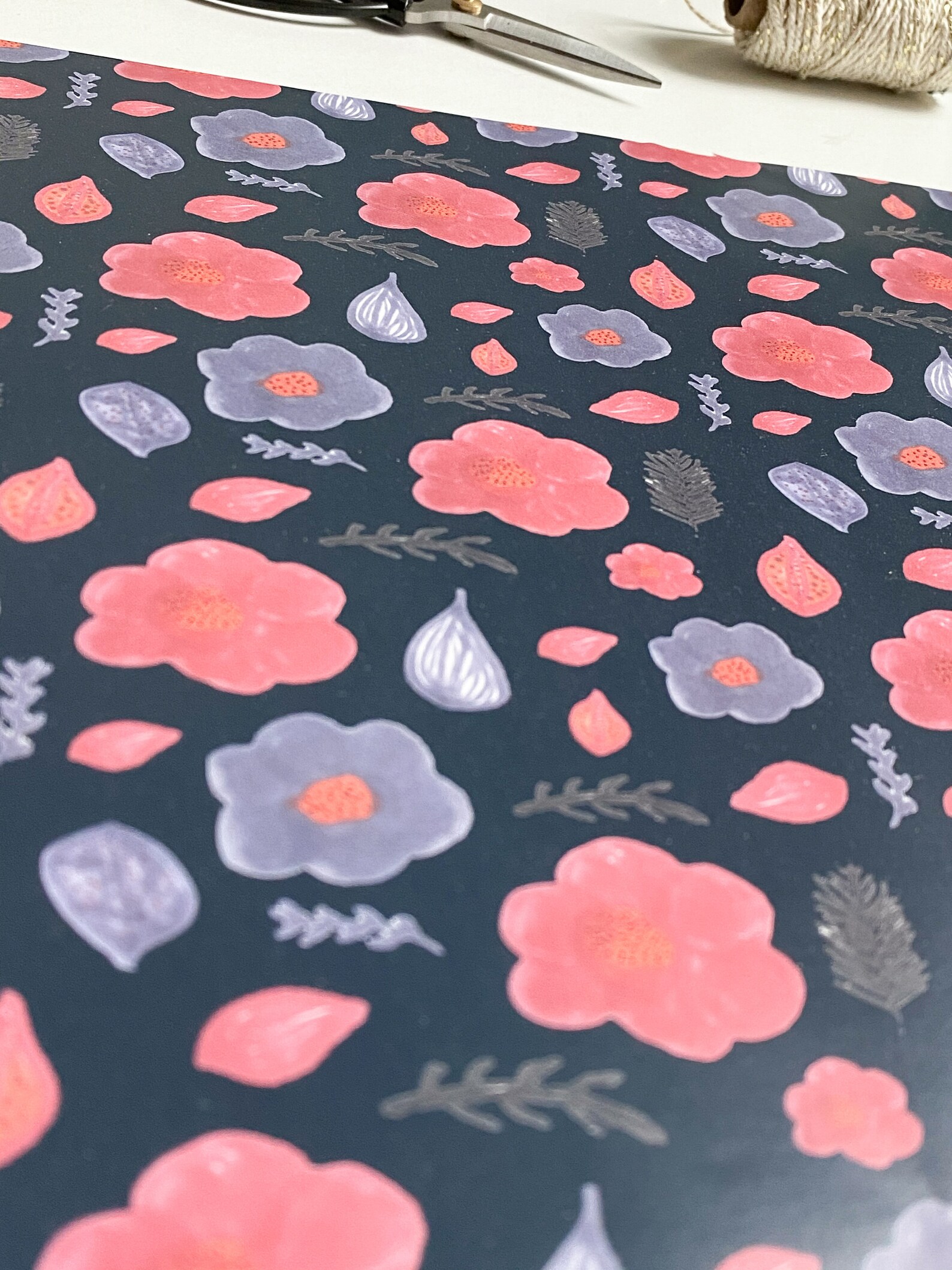 Flowers Wrapping Paper Floral Giftwrap Nature Gift Wrap Etsy