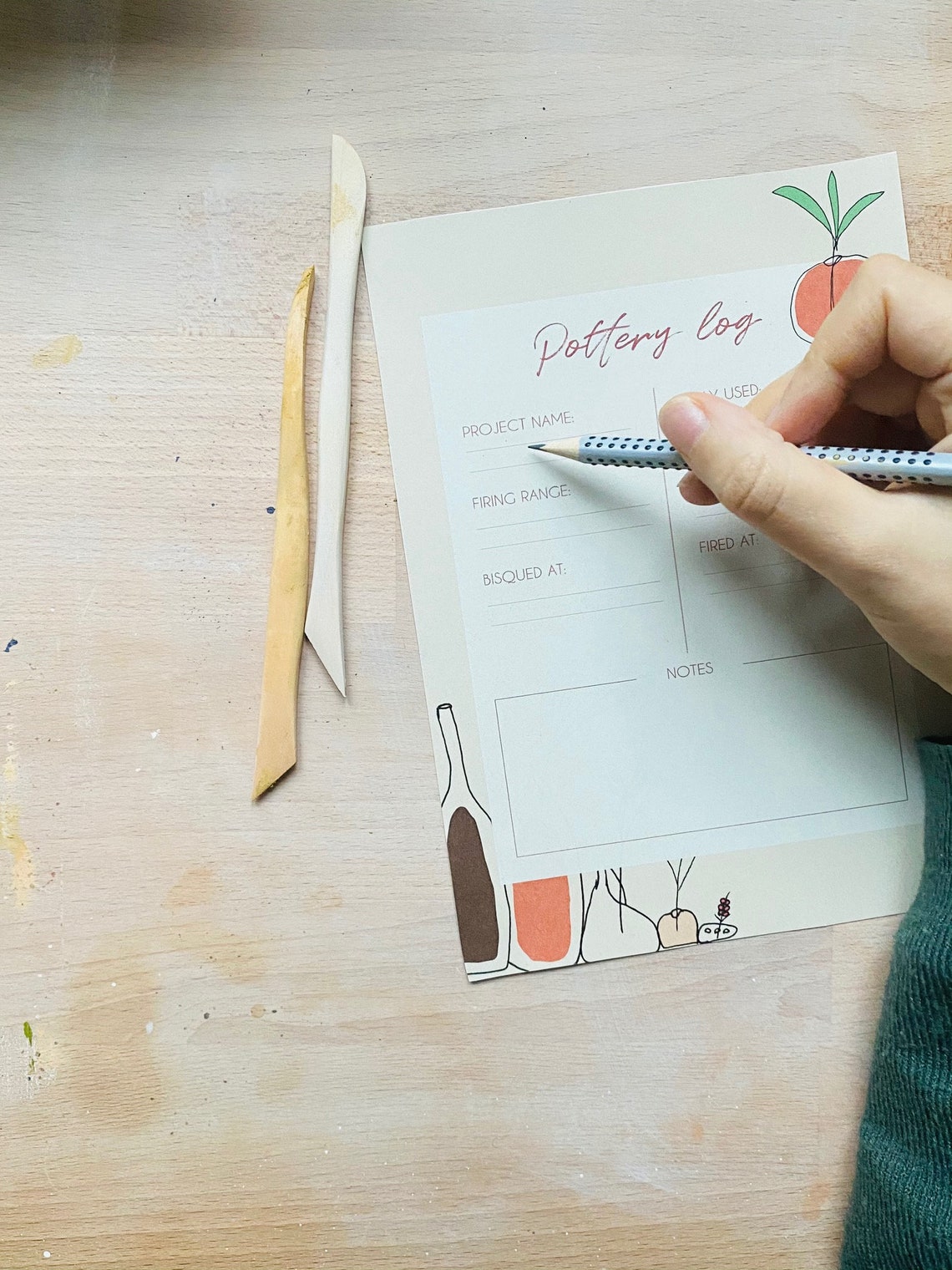 Printable Pottery Log Pottery Journal Ceramics Diary Etsy