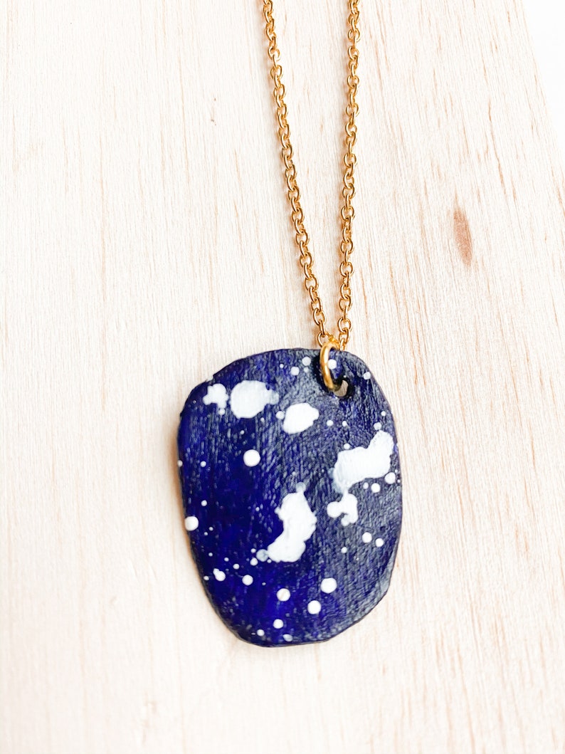 Dainty blue drop necklace Blue disc pendant necklace Etsy