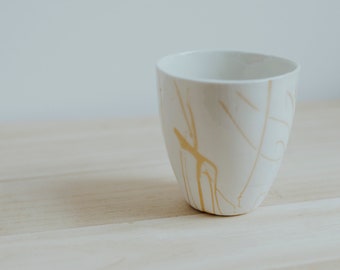 Porcelain coffee cup, slip cast cup, handmade mug, ceramic coffee cup, handmade ceramics, housewarming gift - Porcelain Cup Nr. 2