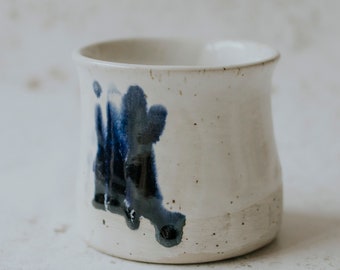 Ceramic coffee mug, rustic ceramic mug, handmade mug, ceramic coffee cup, handmade ceramics - Staffa's waves: cup