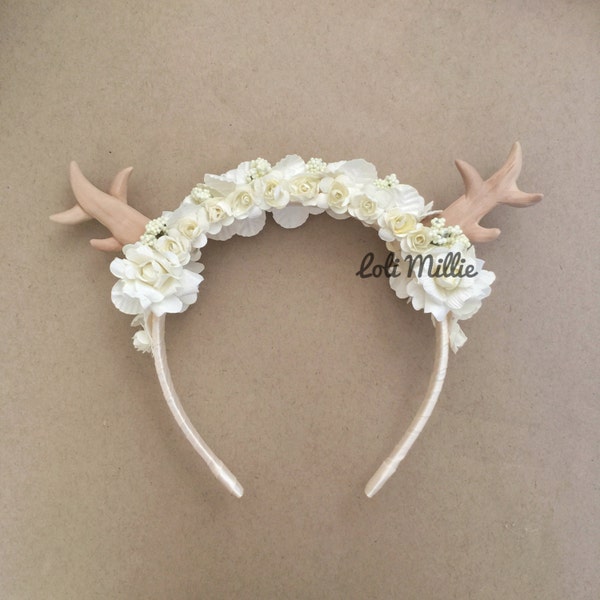 Snow Fawn - Fawn/Deer Antlers Headband