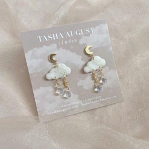 Dreamer 01 | Pearlescent Cloud Earrings with Glass Beads