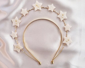 Opal Celestial Stars Halo with Swarovski Crystals | Double Halo Crown Headband