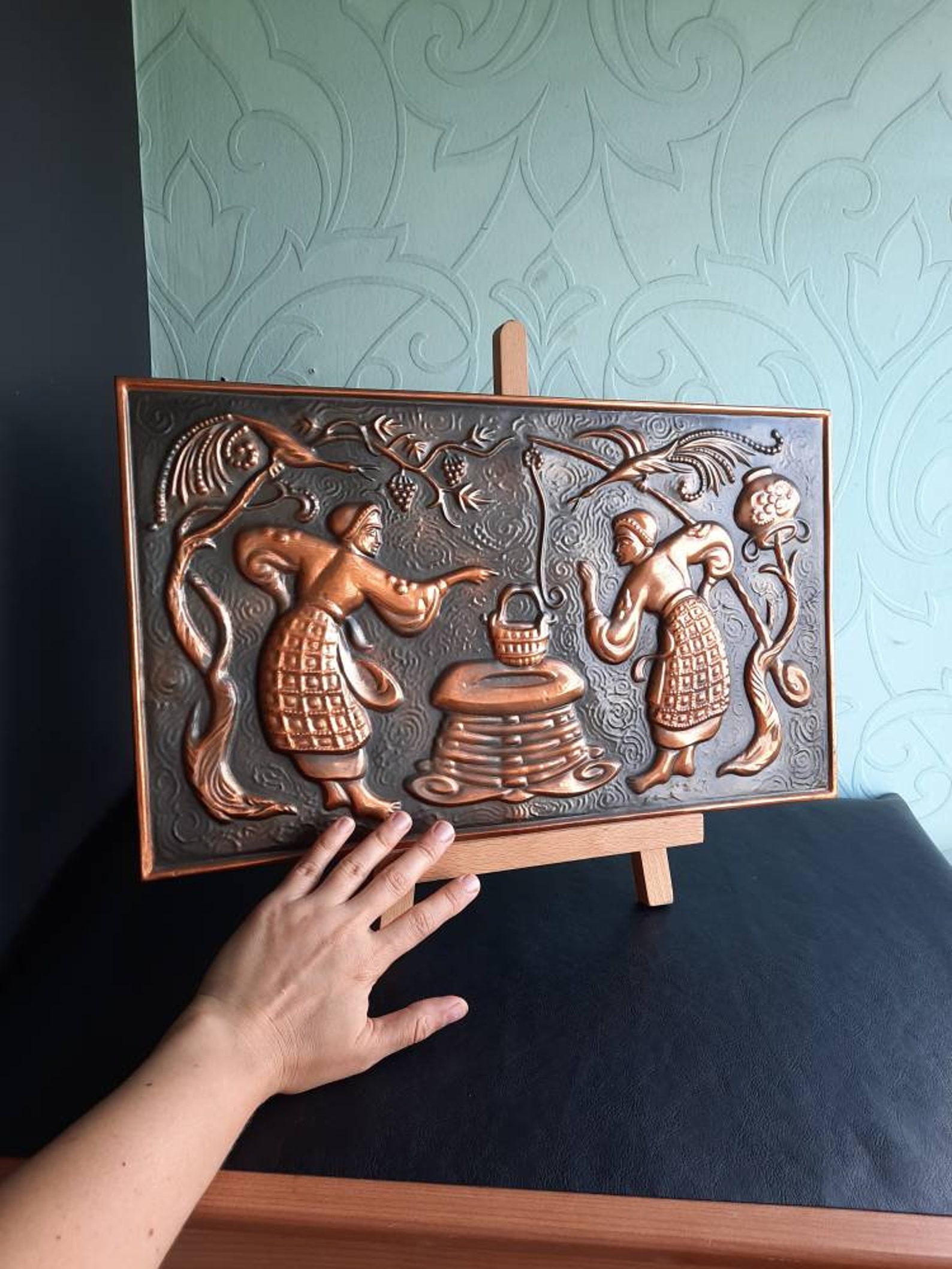 NEIGHBOURS Vintage copper wall hanging plate wall decor Copper Etsy