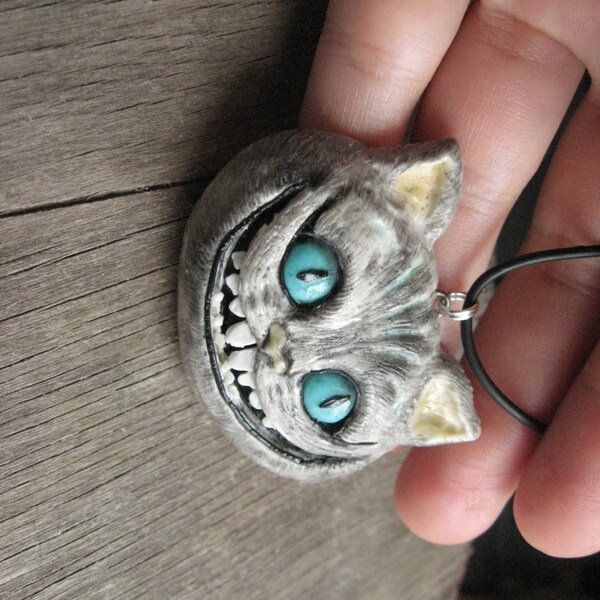 Custom order for Kathryn. Cheshire cat pendant Alice in Wonderland jewelry Tim Burton cheshire cat