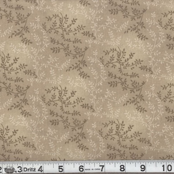 108" extra quilt backing BTY yards 100% cotton Tonal Vineyard Light Tan and Natural