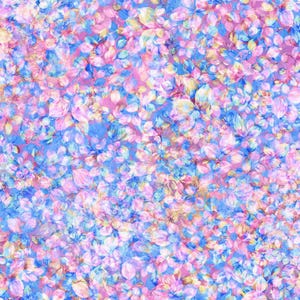 108" extra wide quilt backing Quilter's Fabric By the Yard 100% cotton Fancy Foliage Petal Pink and Blue