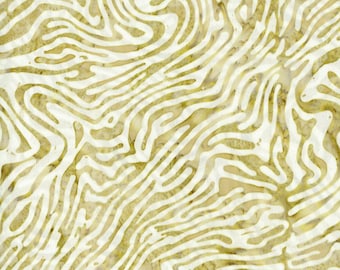 QUILTER'S BATIK   Hand Stamped Quilter's Cotton Fabric 45-inch By the Yard Shades of Cream and Natural Mystic Maze H