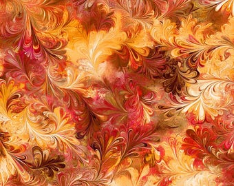 108" Extra Wide Fantasia Quilt Backing By The Yard  Cotton Rosy Mocha Shades of Rust, Gold, Yellow,