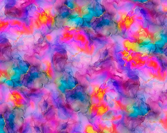 108" extra quilt backing Quilter's Fabric By The Yard 100% cotton Starburst 10 Pale Pink, Purple, Orange, Yellow, Teal