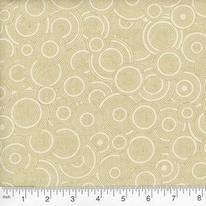 108&quot; extra quilt backing Quilter&#39;s Fabric By the yard All cotton Circles Cream/Tan