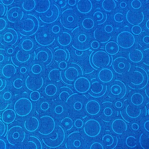 108&quot; extra quilt backing BTY yards 100% cotton Circles Turquoise Blue