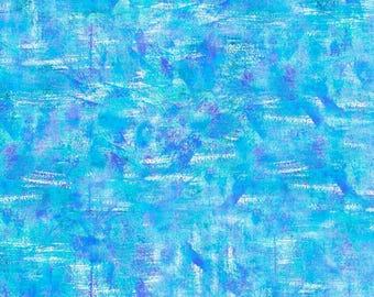 108" extra wide quilt backing Quilter's Fabric By the Yard 100% cotton Swatches, Mystic Blue Shades of Turquoise Blue
