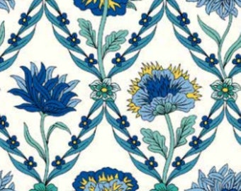 Riley Blake 43/44" Liberty Fabrics The Summer House All Cotton Kew Trellis Blue and White