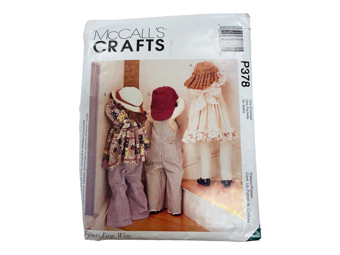 Mccalls Crafts P378 Time Out Doll Pattern Three 36 Inch Dolls and Clothing 1998 Etsy