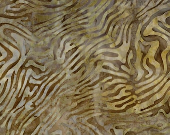 QUILTER'S BATIK   Hand Stamped Quilter's Cotton Fabric 45-inch By the Yard Shades of Brown, Gray Mystic Maze B