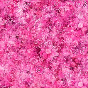 108&quot; Extra Wide Queen&#39;s Garden Quilt Backing By the Yards Cotton Shades Bright Pink #25