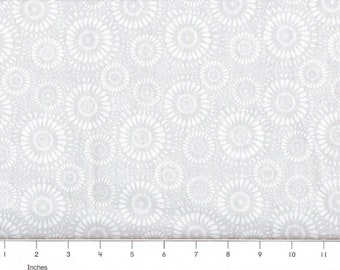 108-inch extra wide quilt backing fabric by the yard  All Cotton White and White Lucky Medallion
