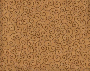 45-inch Quilter's Fabric by the yard 100% cotton Tilt-a-Whirl Light Brown