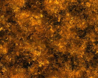 108" Extra Wide Quilt Backing By The Yard  Cotton Dream Spin Bronze Glow Rust, Dark Brown