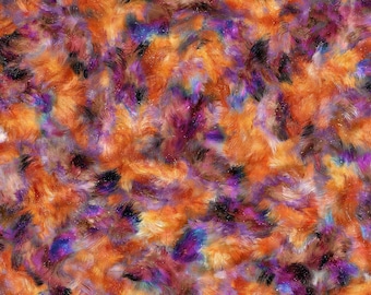 108" Extra Wide Quilt Backing By The Yard  Cotton Furr-EE Dragon Gold Orange Purple