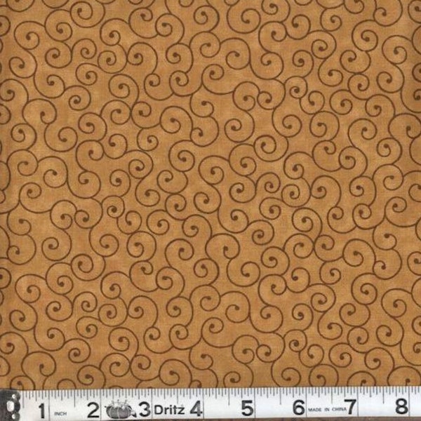 108" extra wide quilt backing BTY yards 100% cotton Tilt a Whirl Light Brown