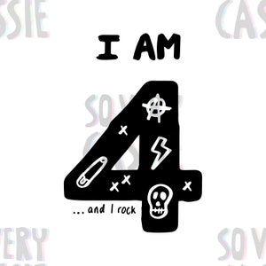 T-shirt Design/ SVG and JPG/ Birthday Rock/ Age 4