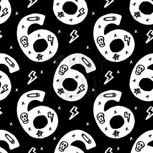 Birthday Rock / Age 6 / Seamless Pattern