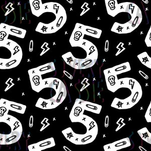 Birthday Rock / Age 5 / Seamless Pattern