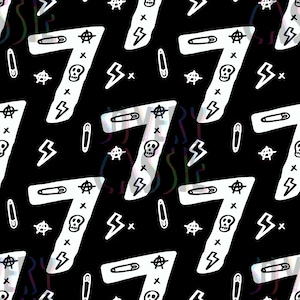 Birthday Rock / Age 7 / Seamless Pattern