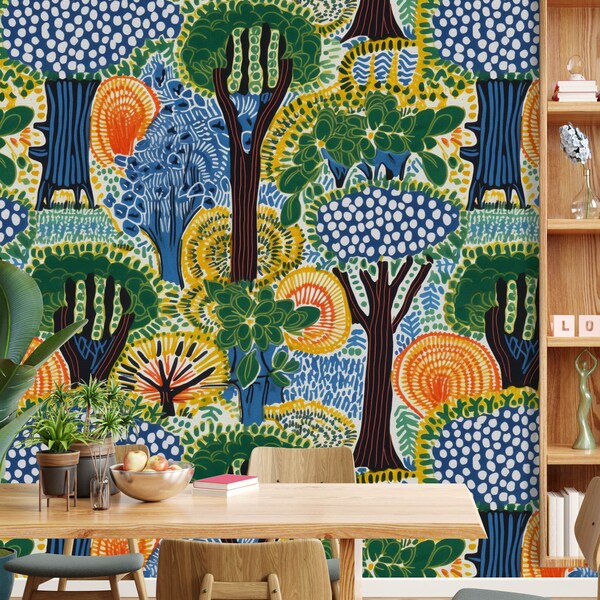 Renters Wallpaper Blue Etsy