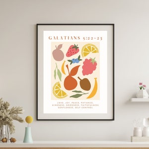 Fruit of the Spirit Art Print | Digital Download | Scripture Art | Modern Christian | Christian Prints Download | Verse Art Modern