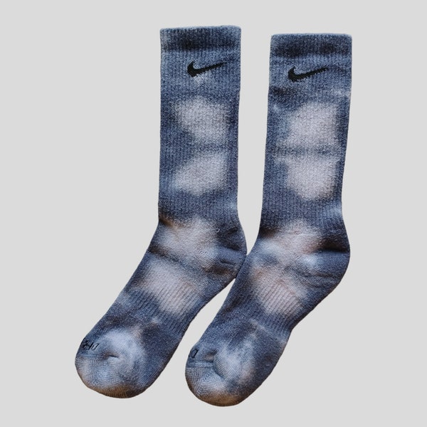 Navy Blue Tie-Dye Nike Crew Socks/ Stocking Stuffer/ Gift Basket Accessory