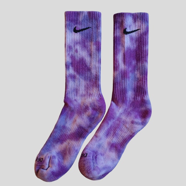 Mixed Purples Tie-Dye Nike Crew Socks/ Gift Basket accessory