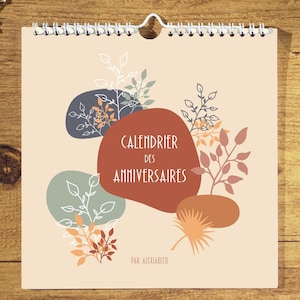 Calendario perpetuo quadrato per compleanni, decorazione murale