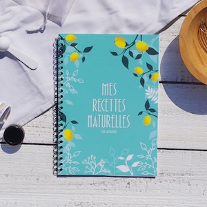 notebook of natural recipes to complete, cosmetic and household products, A5, spiral
