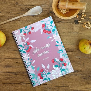 Cahier de recettes sucrées à compléter, A4 avec spirale image 1