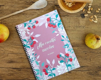 Cahier de recettes sucrées à compléter, A4 avec spirale