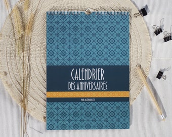 wall hanging birthday calendar, A4, perpetual