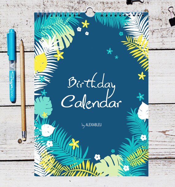 Calendrier Perpétuel A5 Anniversaires Tropical – À Remplir, Design Nature Exotique, Ne Plus Oublier Les Dates Importantes !