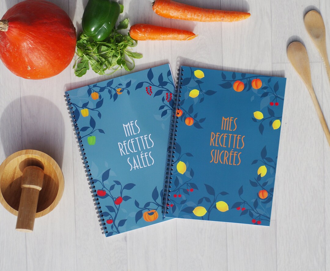 Duo Notebook of Savory and Sweet Recipes to Complete, Large A4 Format ...