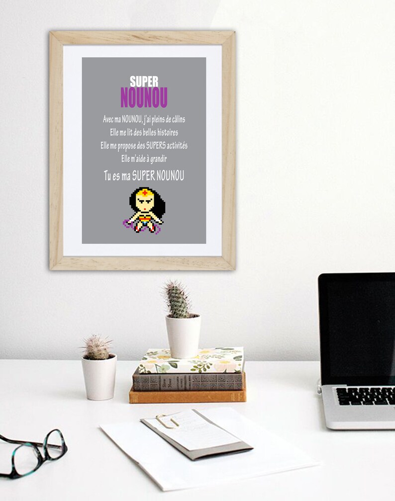 Affiche citation super nounou en français cadeau nounou Etsy Affiche citation super nounou en français cadeau nounou Etsy