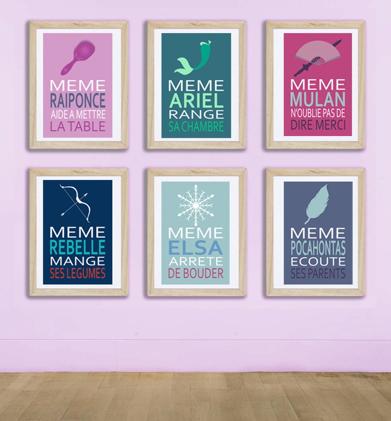 3 affiches citation avec Ariel Rebelle Raiponce 20 x 30 cm 3 affiches citation avec Ariel Rebelle Raiponce 20 x 30 cm