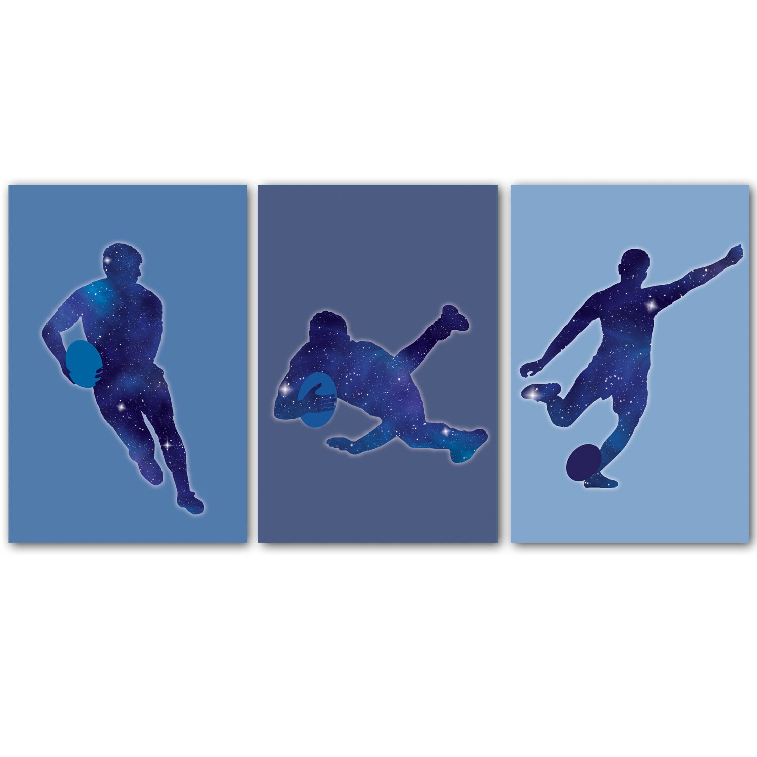 3 Affiches Rugby, Ados, Adolescent, Décoration Garçon, Sport, Motif Galaxie, Cadeau Pour Adolescent
