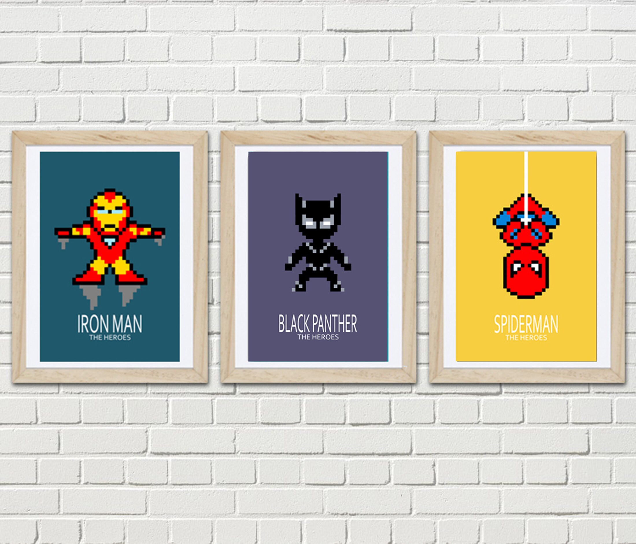 3 Affiches Super Heros, Poster, Décoration Enfant, Chambre Garçon