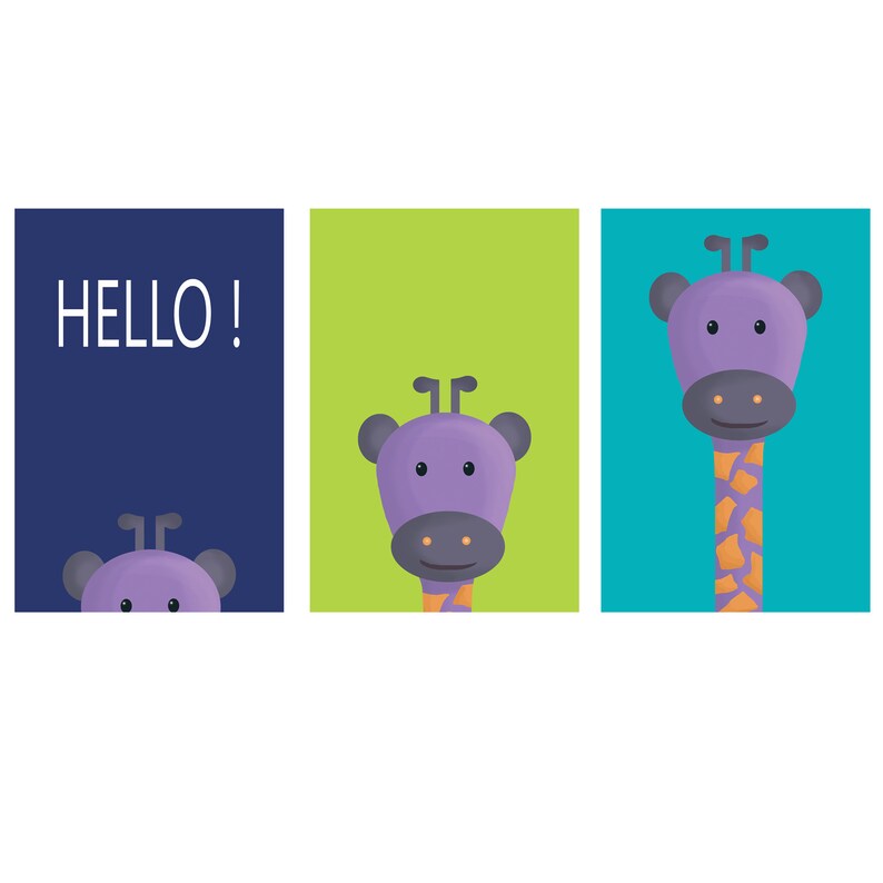 3 Posters of Giraffe Boy Wall Art Décor Kids Room Nursery Etsy