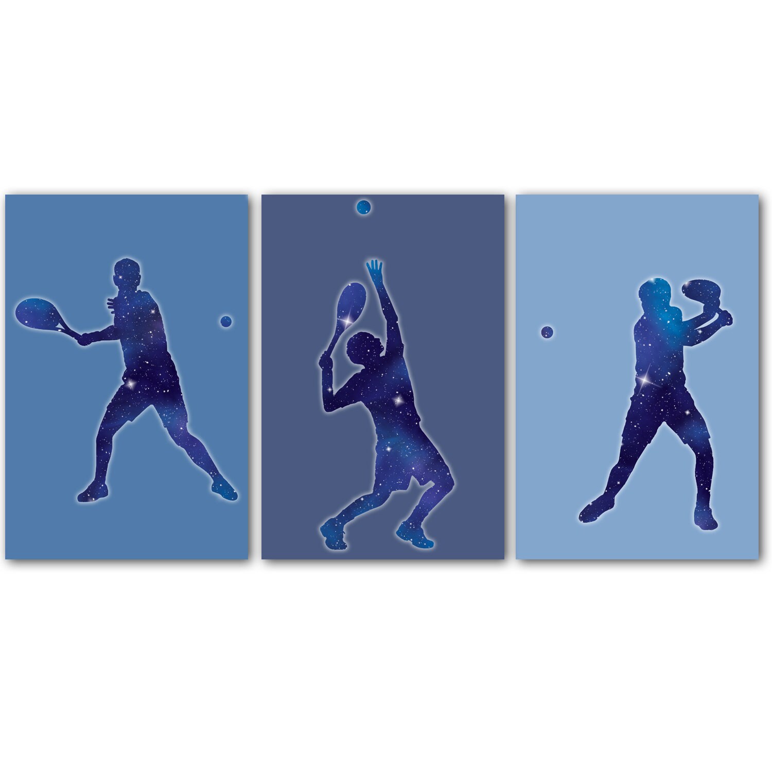 3 tennis posters, decorative, 20 x 30 cm
