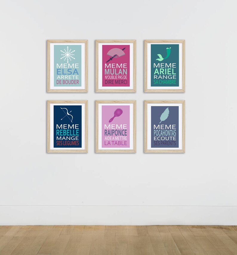 3 affiches citation avec Ariel Rebelle Raiponce 20 x 30 cm 3 affiches citation avec Ariel Rebelle Raiponce 20 x 30 cm